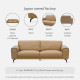 BELLA Leather Sofa, L164, HB334(G2) Aniline leather [Newly Displayed]